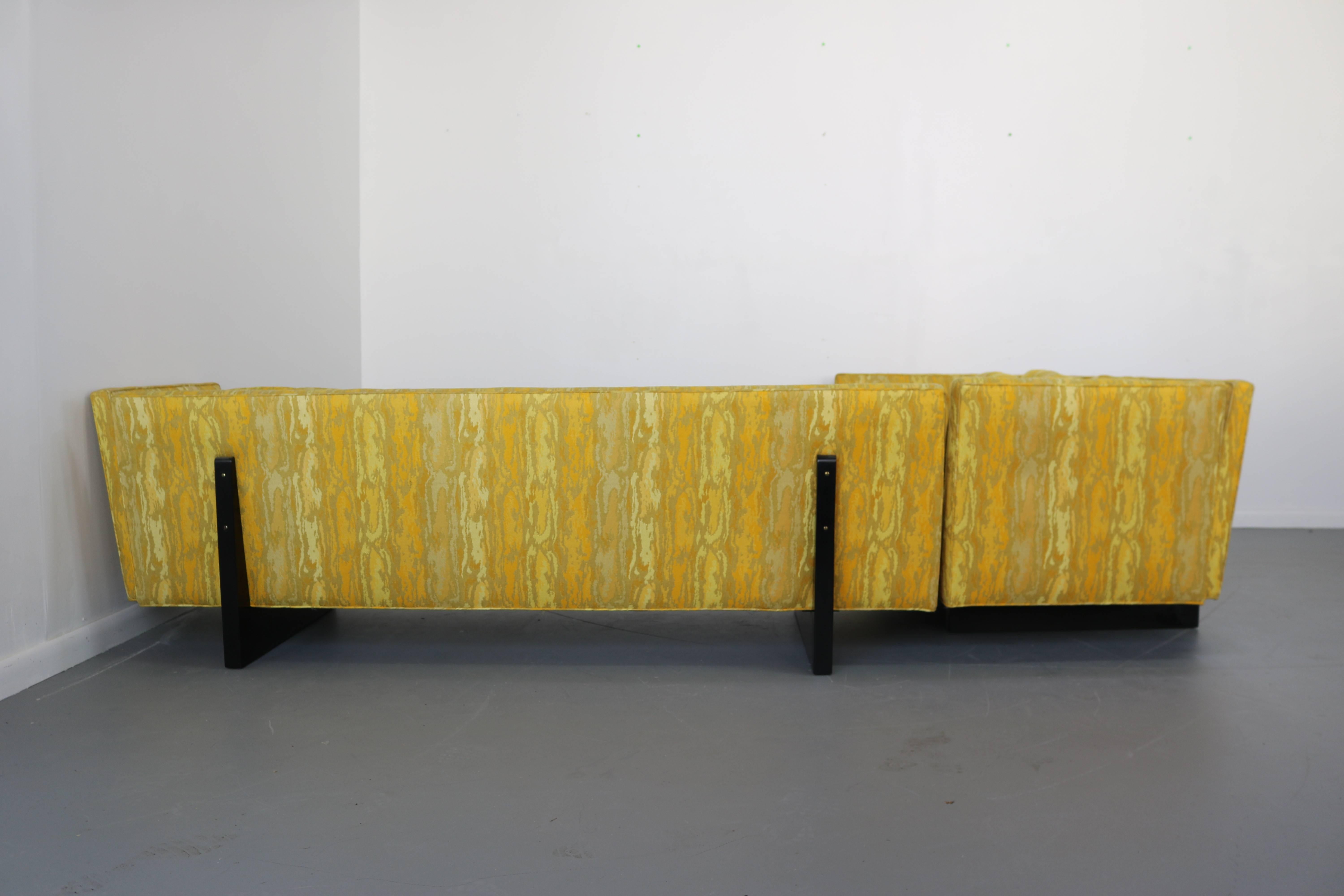 Mid-Century Modern Edward Wormley for Dunbar Open Arm Sectional Sofa with Original Fabric