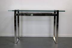 Cy Mann Chrome and Glass Console Table
