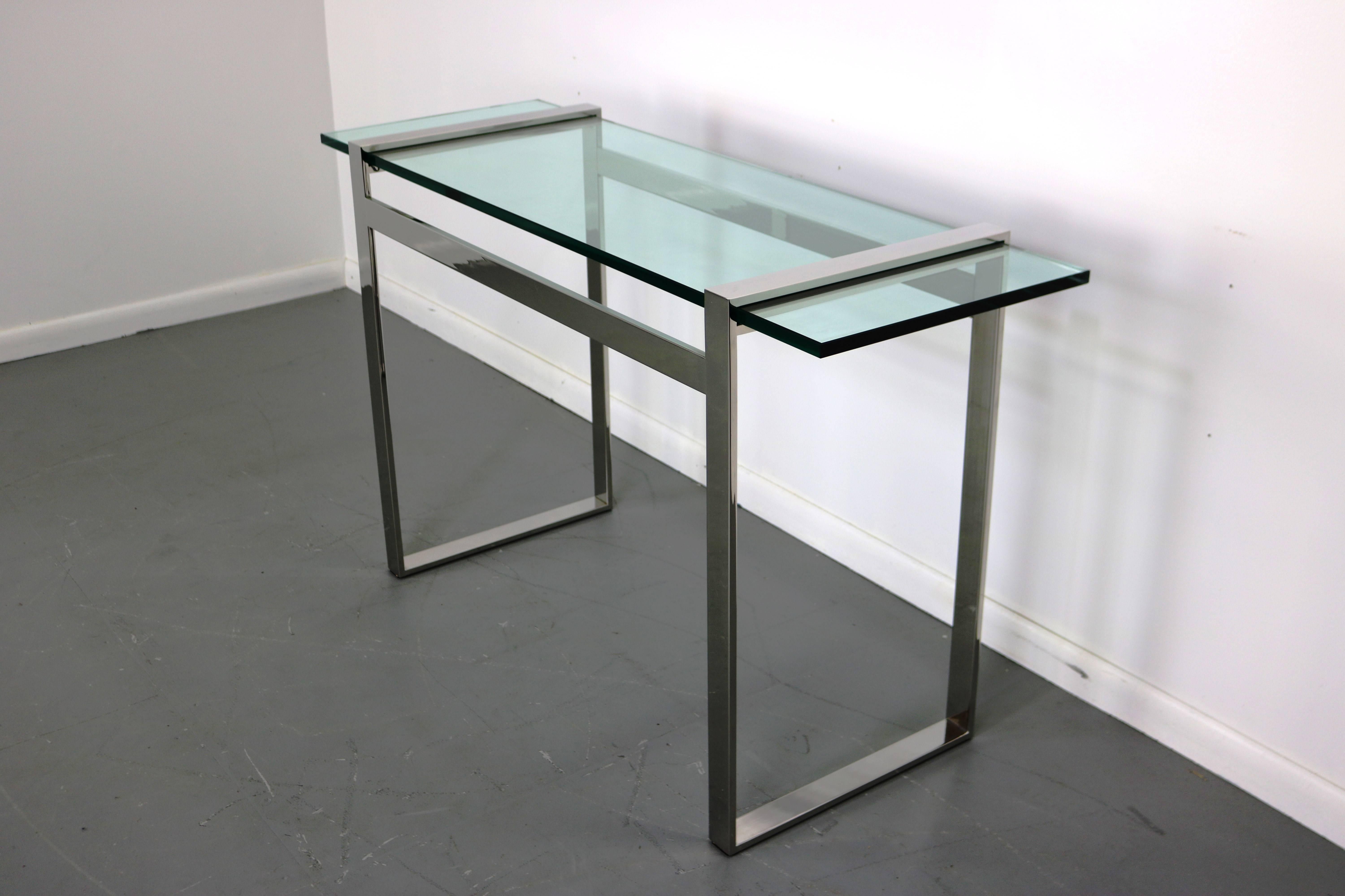 American Cy Mann Chrome and Glass Console Table