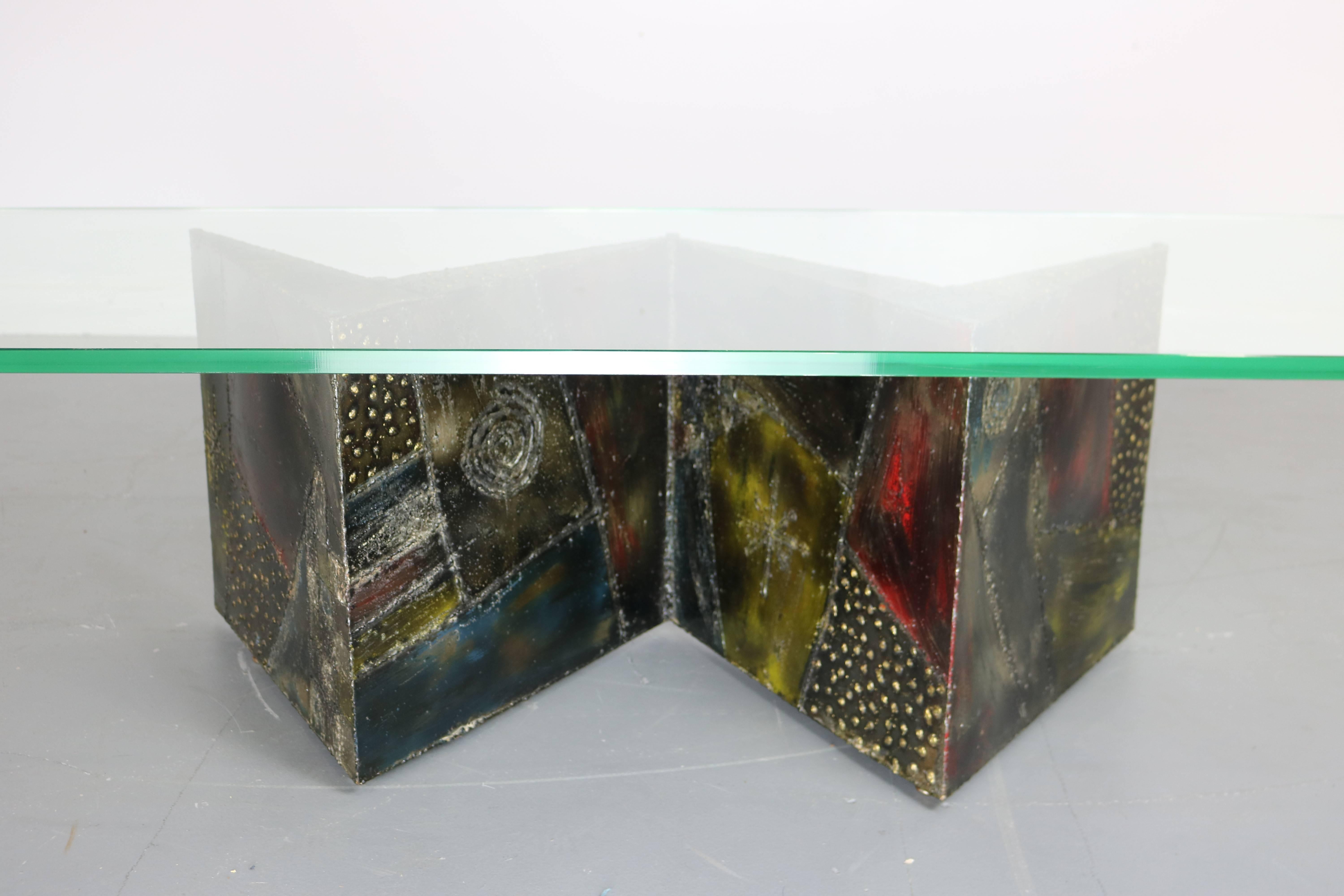 Brutalist Paul Evans for Directional Zig-Zag Coffee Table