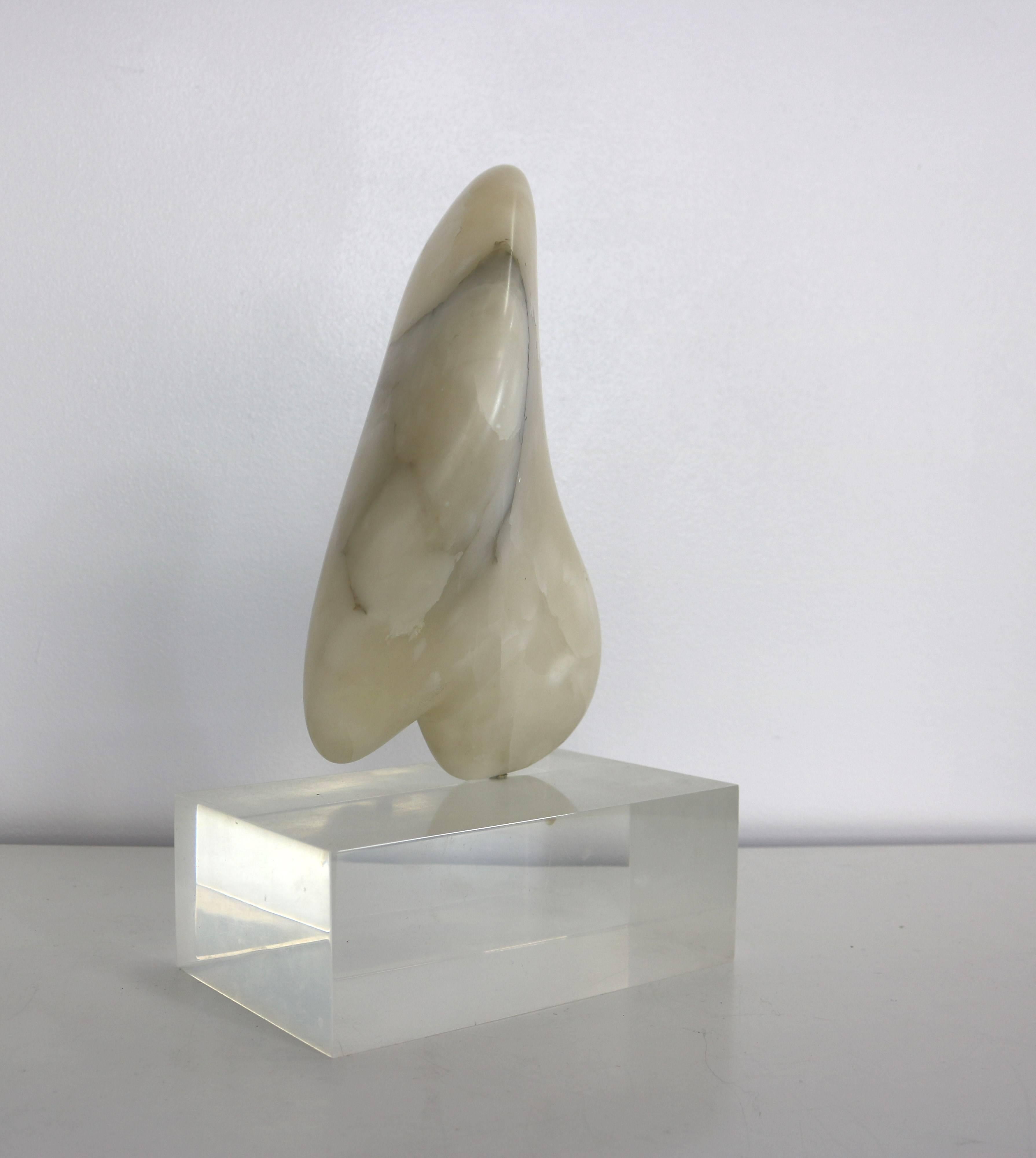 American Biomorphic Marble Sculpture on Lucite Base by Gina Schimmel