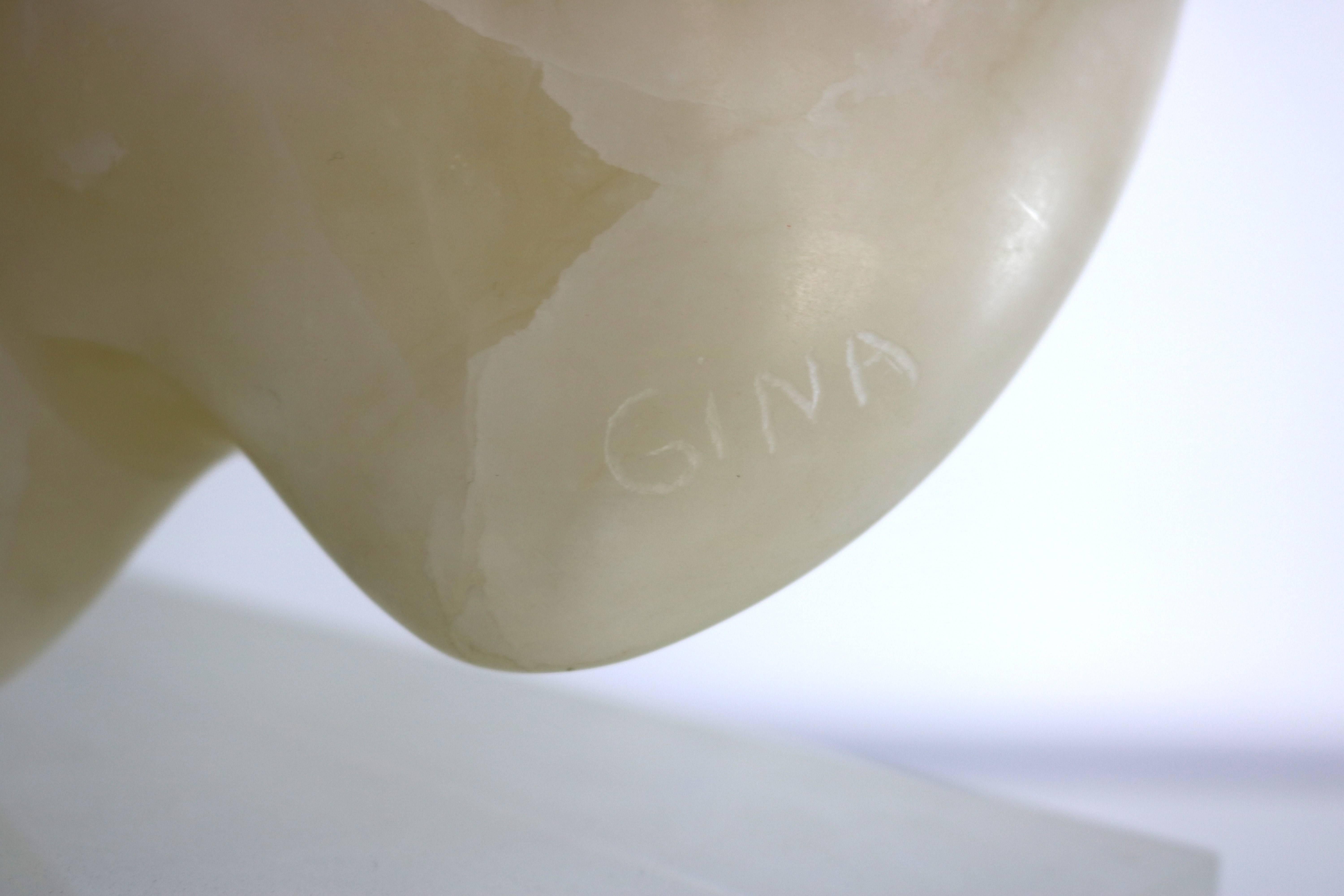 Biomorphic Marble Sculpture on Lucite Base by Gina Schimmel In Good Condition In Philadelphia, PA