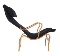 Pair of Mid-Century Modern Black "Pernilla" Lounge Chairs by Bruno Mathsson DUX