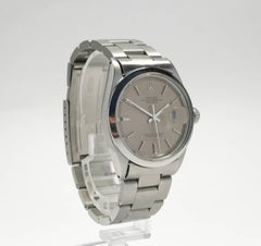 Vintage Herren Rolex Datejust Oyster Armbanduhr Edelstahl und grauem Zifferblatt