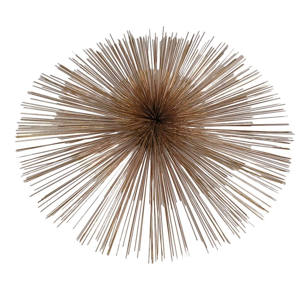 American Large Mid-Century Modern Curtis Jere Brutalist Brass Pom Pom Wall Sculpture