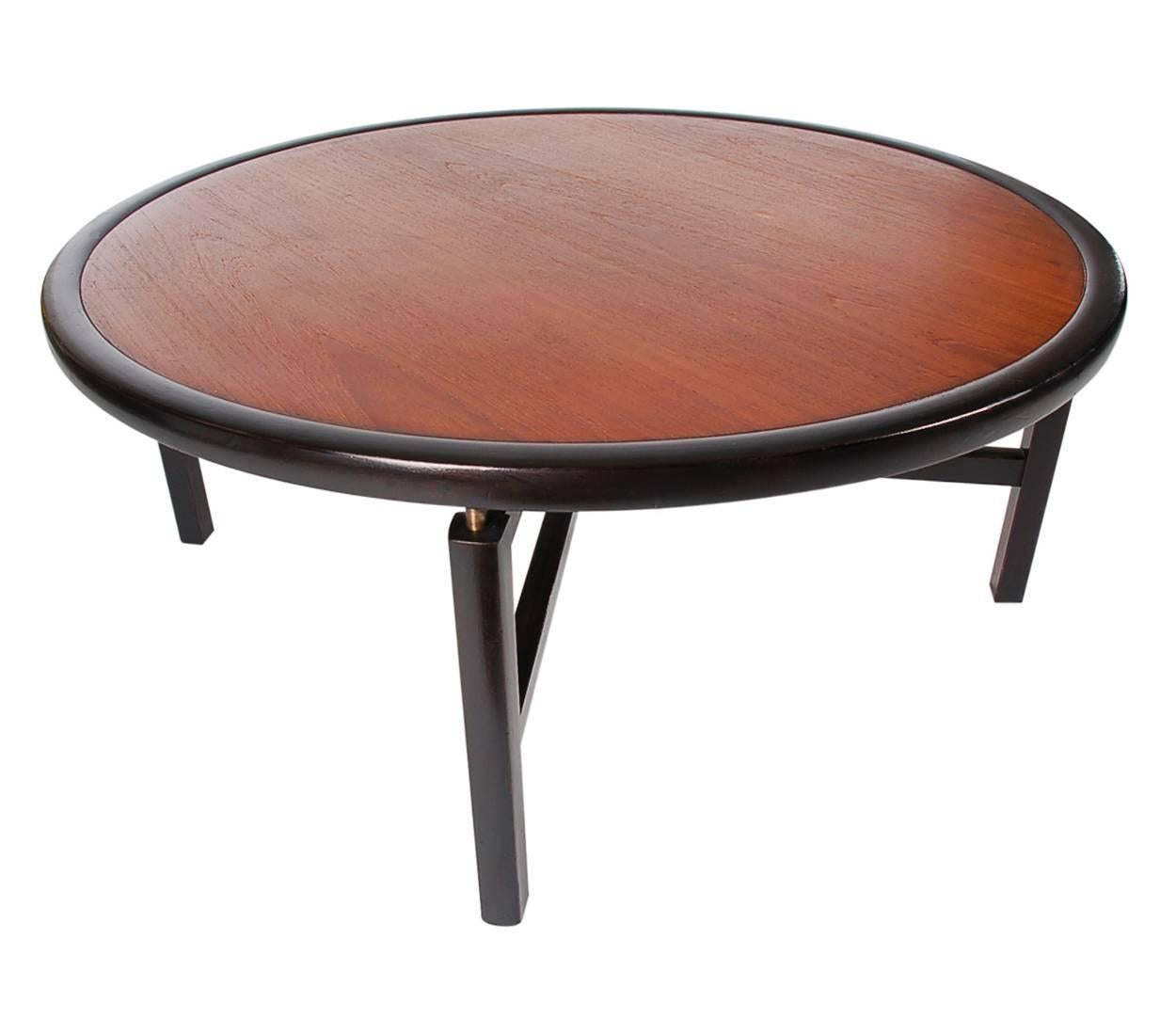 American Midcentury Danish Modern Teak Circular Cocktail by Michael Taylor for Baker For Sale