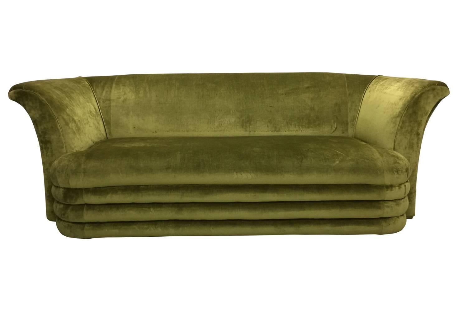 chartreuse velvet couch