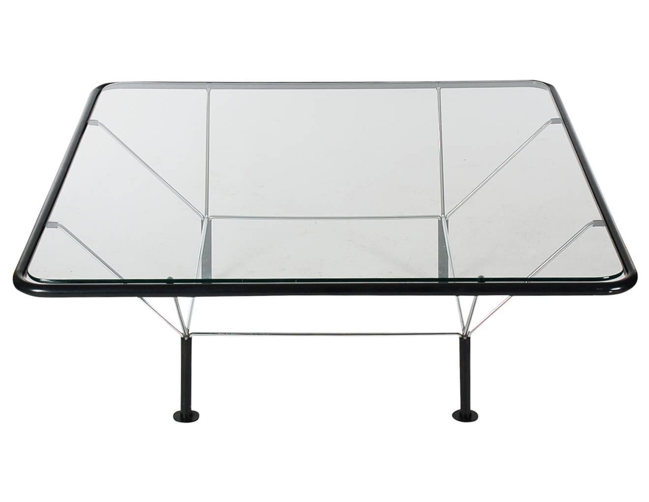 Midcentury Post-Modern Italian Glass Geometric Cocktail Table After Paolo Piva In Excellent Condition In Philadelphia, PA