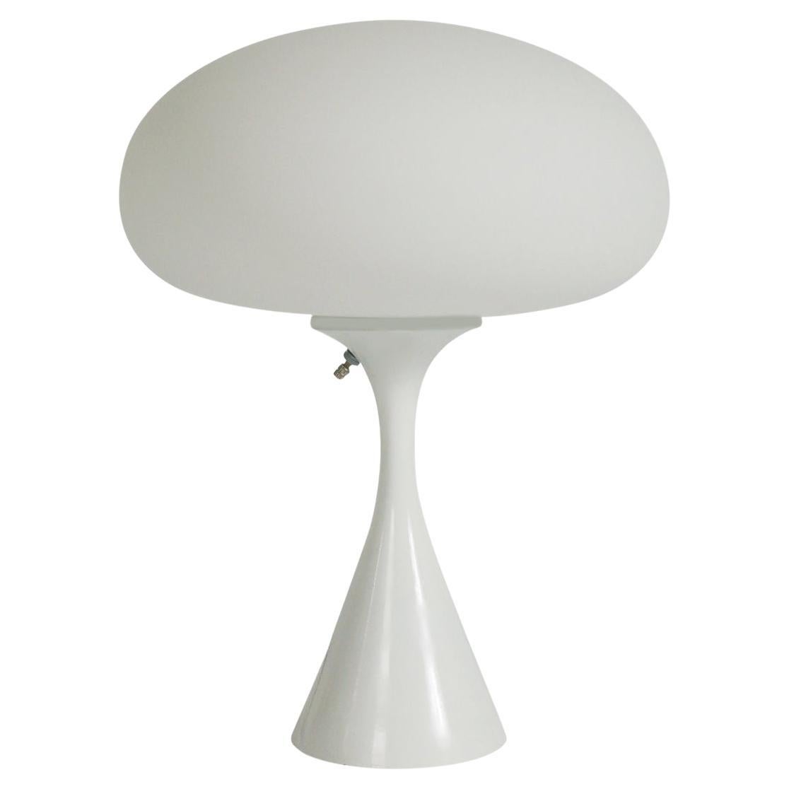 Mid Century Modern Mushroom Table Lamp by Design Line in White