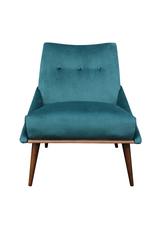 Peacock Velvet Mid-Century Modern Chair