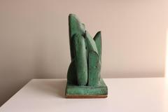 Organic Abstract Turquoise Ceramic Studio Pottery Sculpture
