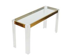 Lucite and Brass Console Table after Karl Springer