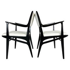 Ensemble Drexel de six fauteuils laqués modernistes de John Van Koert Mid Century