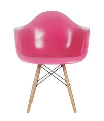 Rare Set of Four Hot Pink Fiberglass Chairs by Charles Eames for Herman Miller