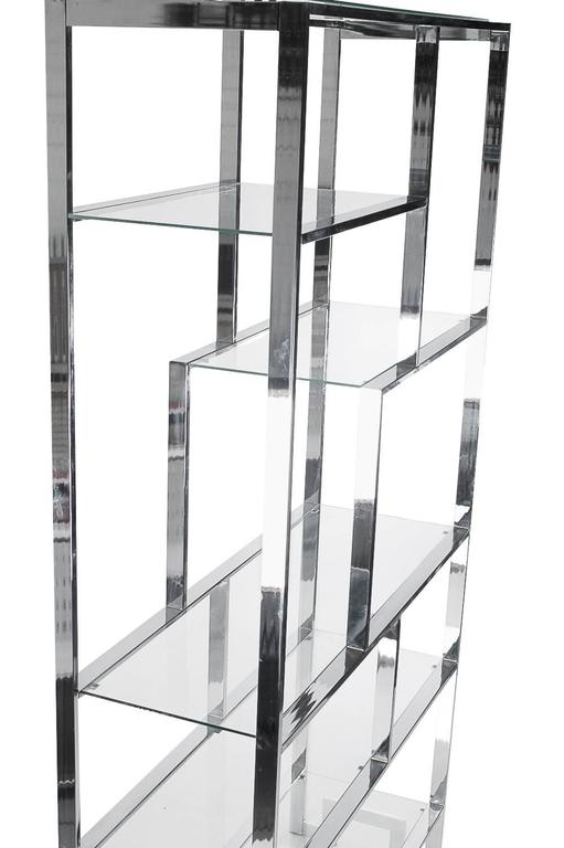 Mid Century Modern Chrome And Glass Etagere After Milo Baughman At