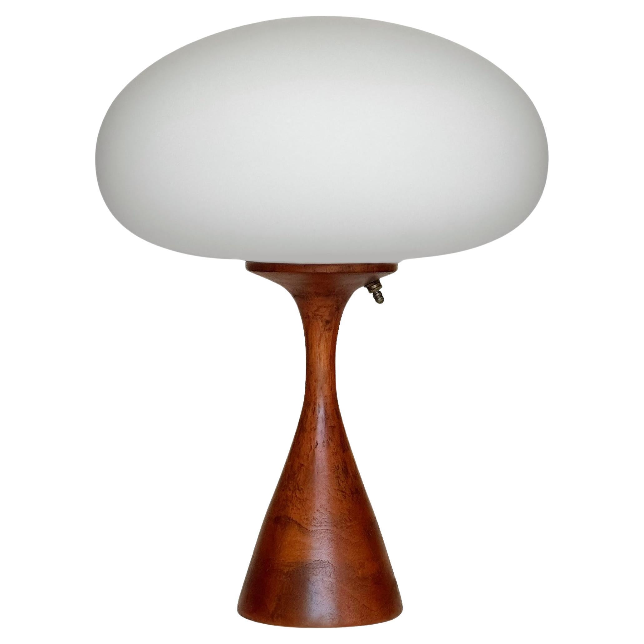 Lampada da tavolo Stemlite Organic Nordic Modern in legno di teak scuro tornito by Designline