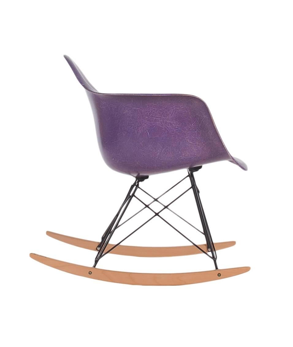 purple rocking chair