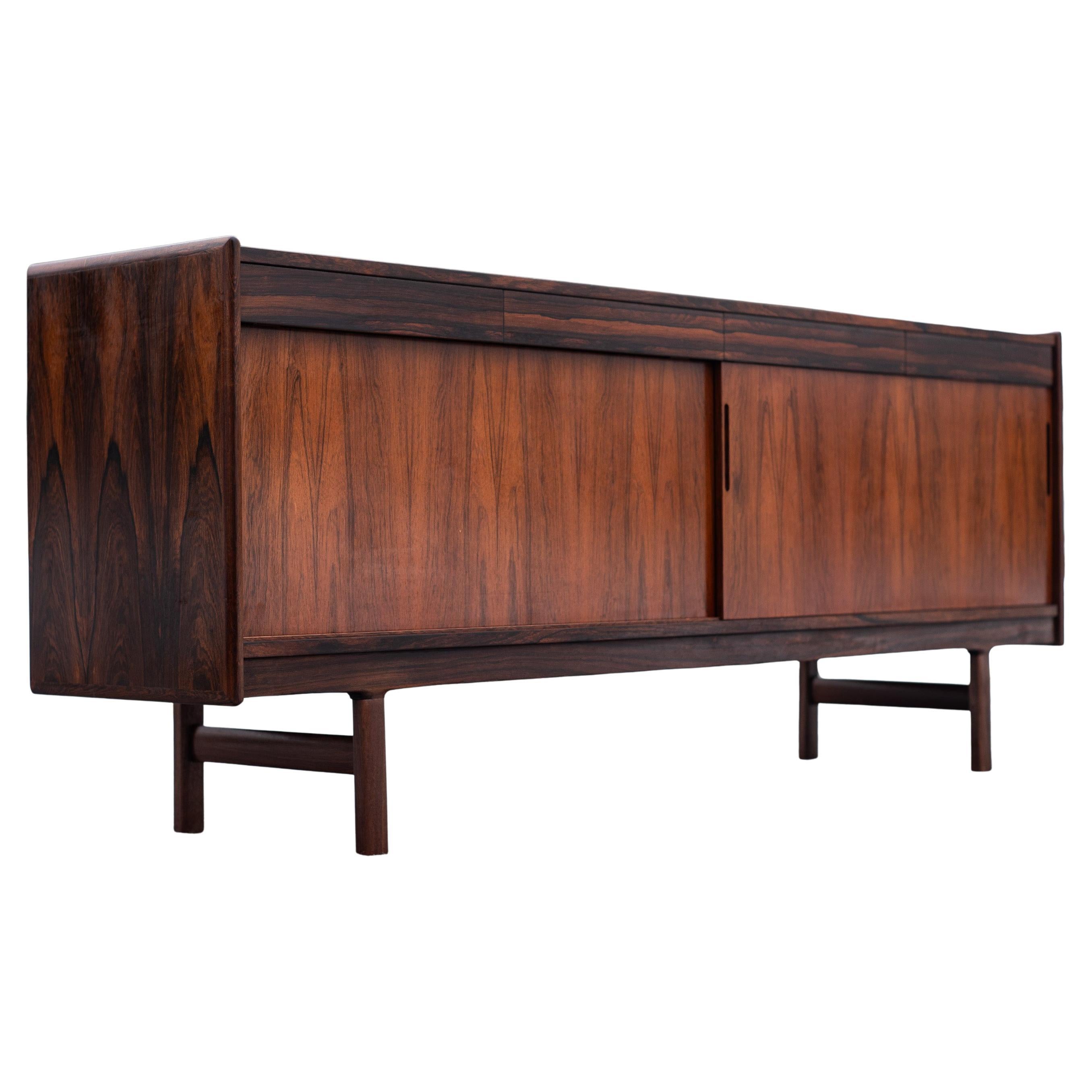 Restored Westnofa Sliding Door Credenza or Sideboard in Rosewood, Norway 1950s