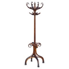 Signed Jacob & Josef Kohn Bentwood Hall Tree Standing Coat Rack, Late 1890s