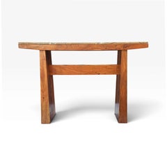 Konsol- oder Sofatisch im Mid-Century-Studio-Postmoderne-Stil aus Massivholz und Marmor