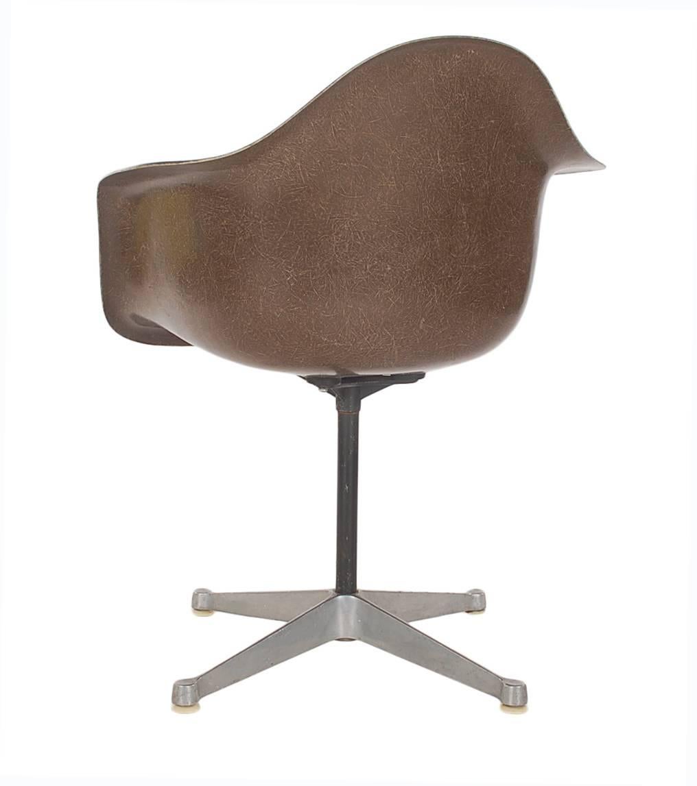 American Mid-Century Charles Eames for Herman Miller Fiberglass Dining Chairs in Brown