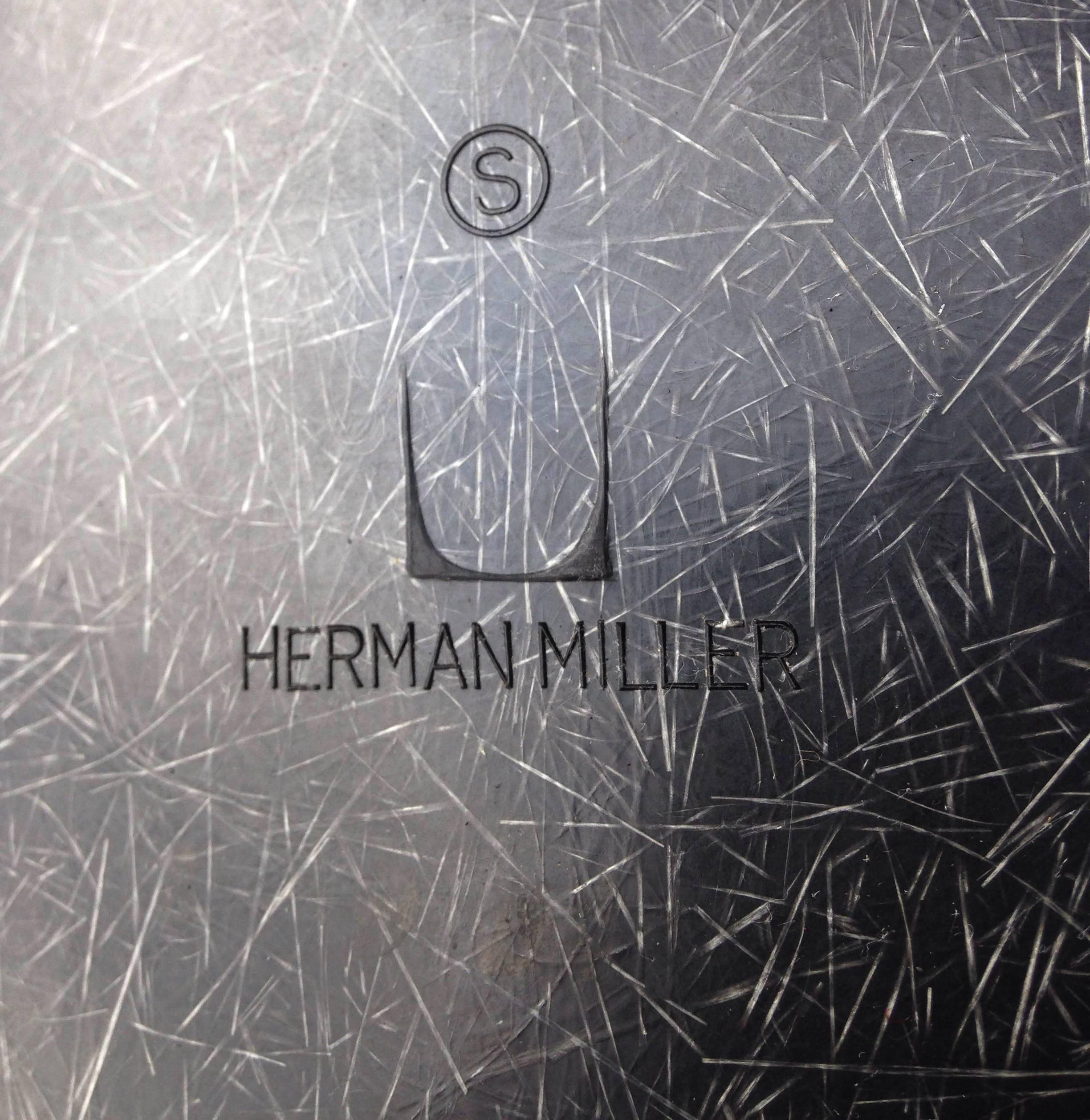American Mid-Century Modern Eames for Herman Miller Fiberglass Lounge Chairs in Jet Black