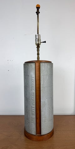 Wall Street Journal Printing Plate Table Lamp, January 4, 1960, Walnut and Metal
