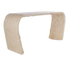 Mid-Century Modern Sculptural Faux Plaster Rock Console Table after Sirmos