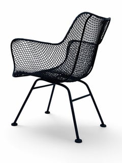 Mid-Century Modern Pair of Sculptural Patio Wire Lounge Chairs, Russell Woodard