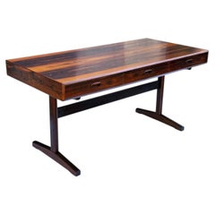 Mid Century Danish Modern Executive Desk in High Contrast Rosewood