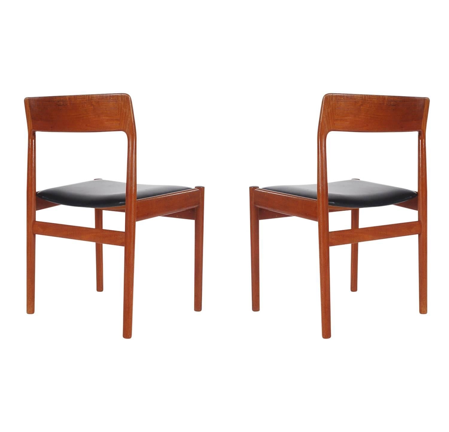 Mid-20th Century Mid-Century Danish Modern Johannes Norgaard Teak Dining Chairs