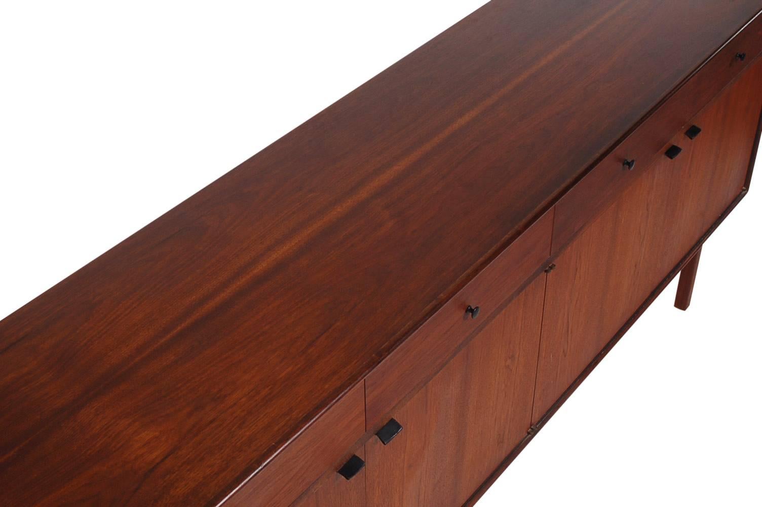 American Mid-Century Modern Walnut Cabinet or Credenza Attributed to Florence Knoll