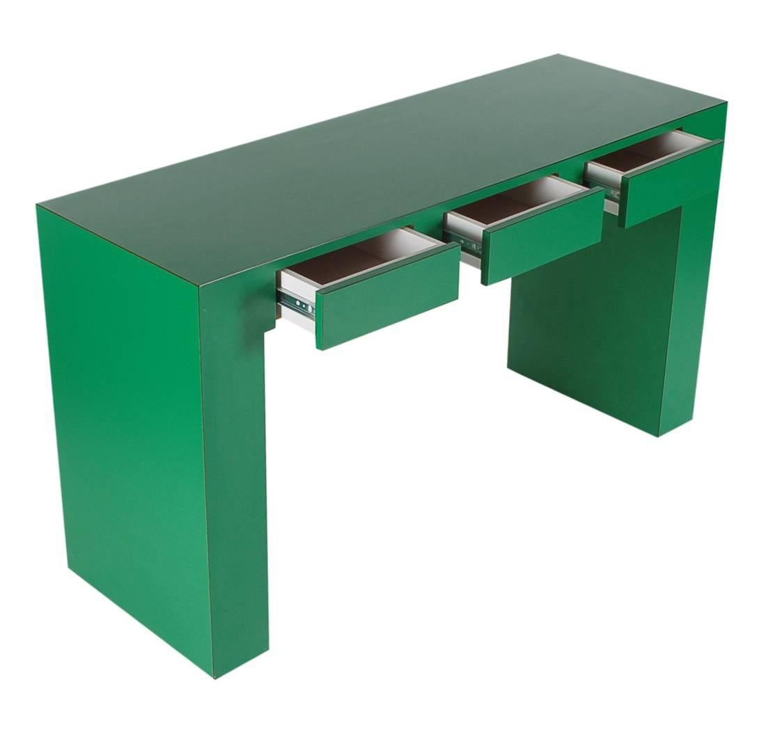 emerald green console table