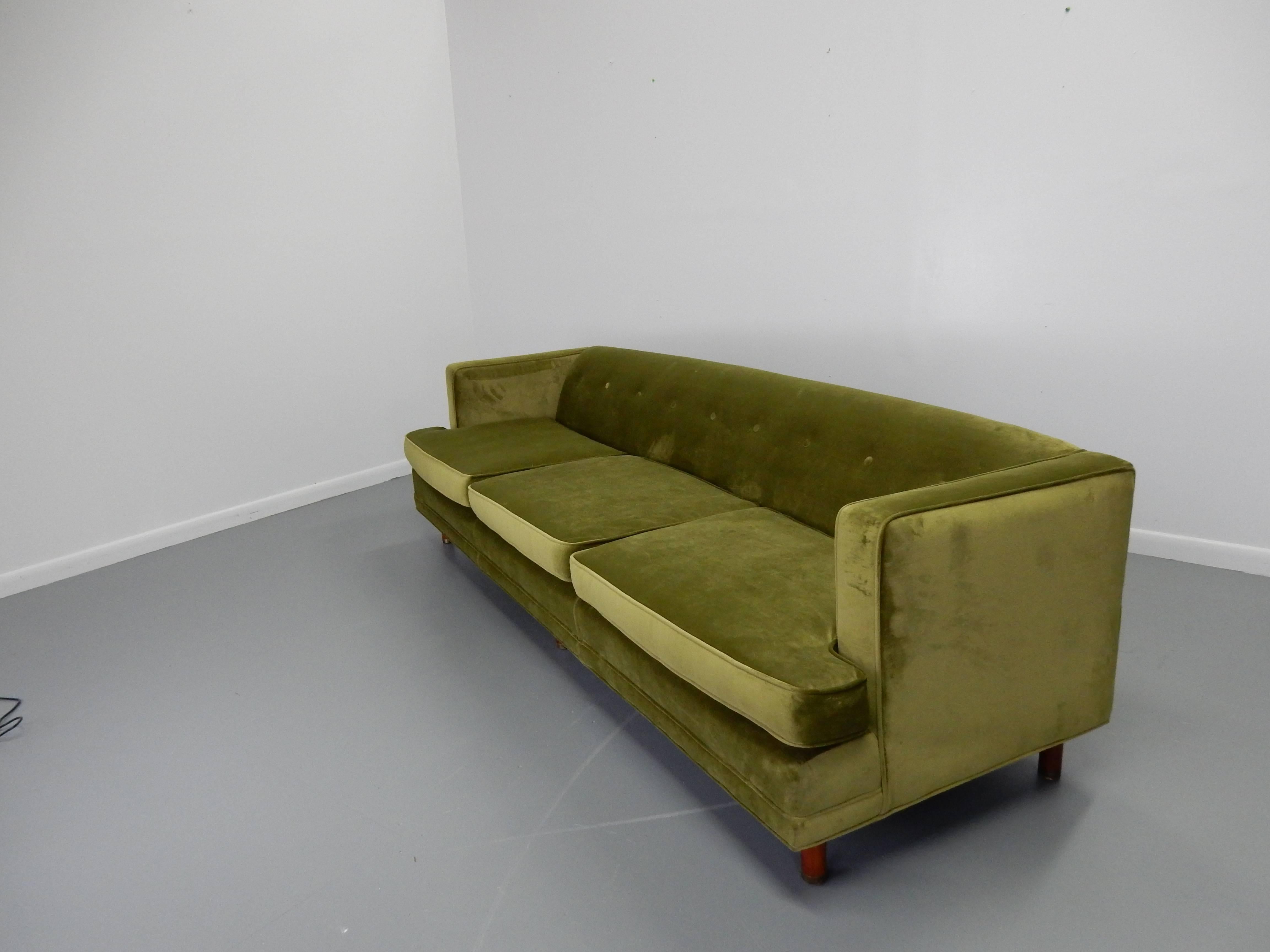Mid-Century Modern Tuxedo Sofa in the Style of Edward Wormley