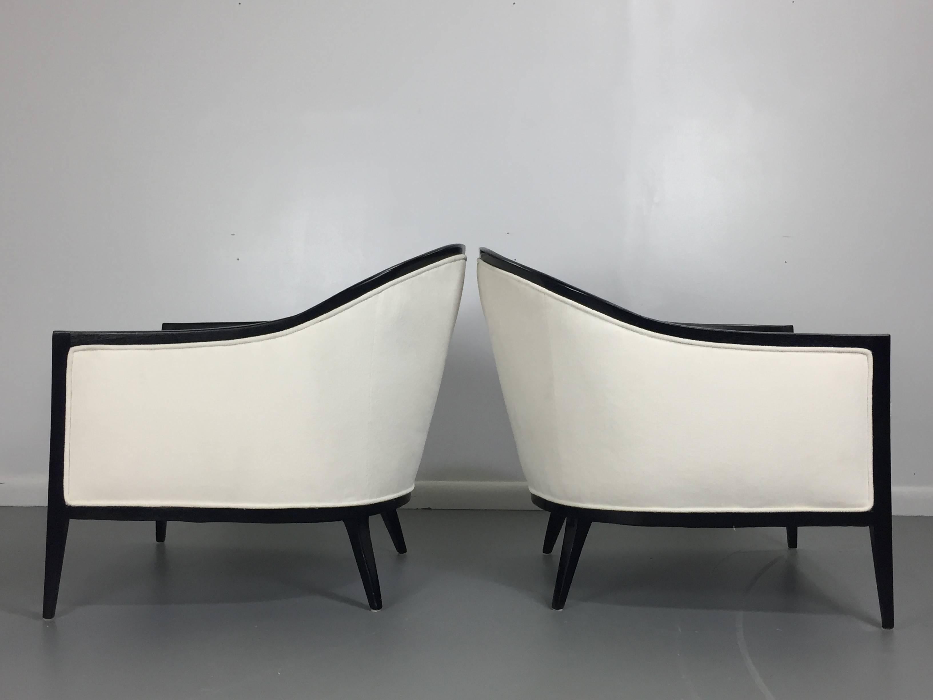 American Harvey Probber Ebonized Lounge Chairs, a Pair