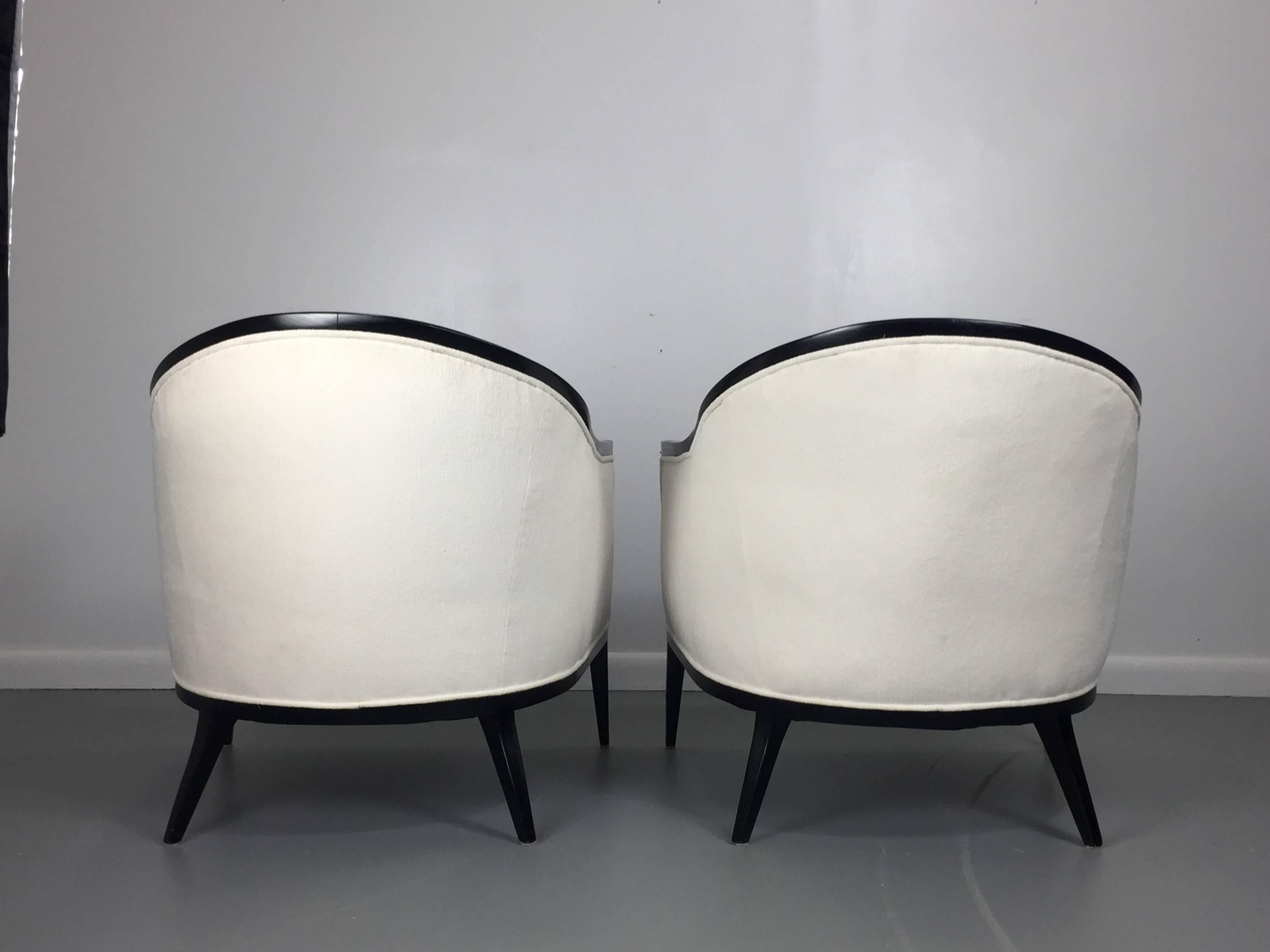20th Century Harvey Probber Ebonized Lounge Chairs, a Pair
