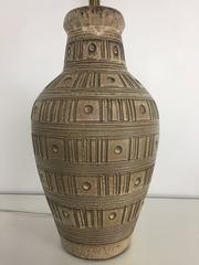 Design Technics Incised Ceramic Table Lamp Lee Rosen Mid Century