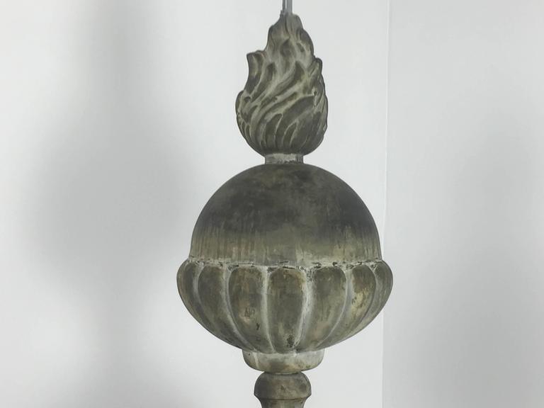 Architectural Zinc Table Lamps of a Substantial Size in the Style of