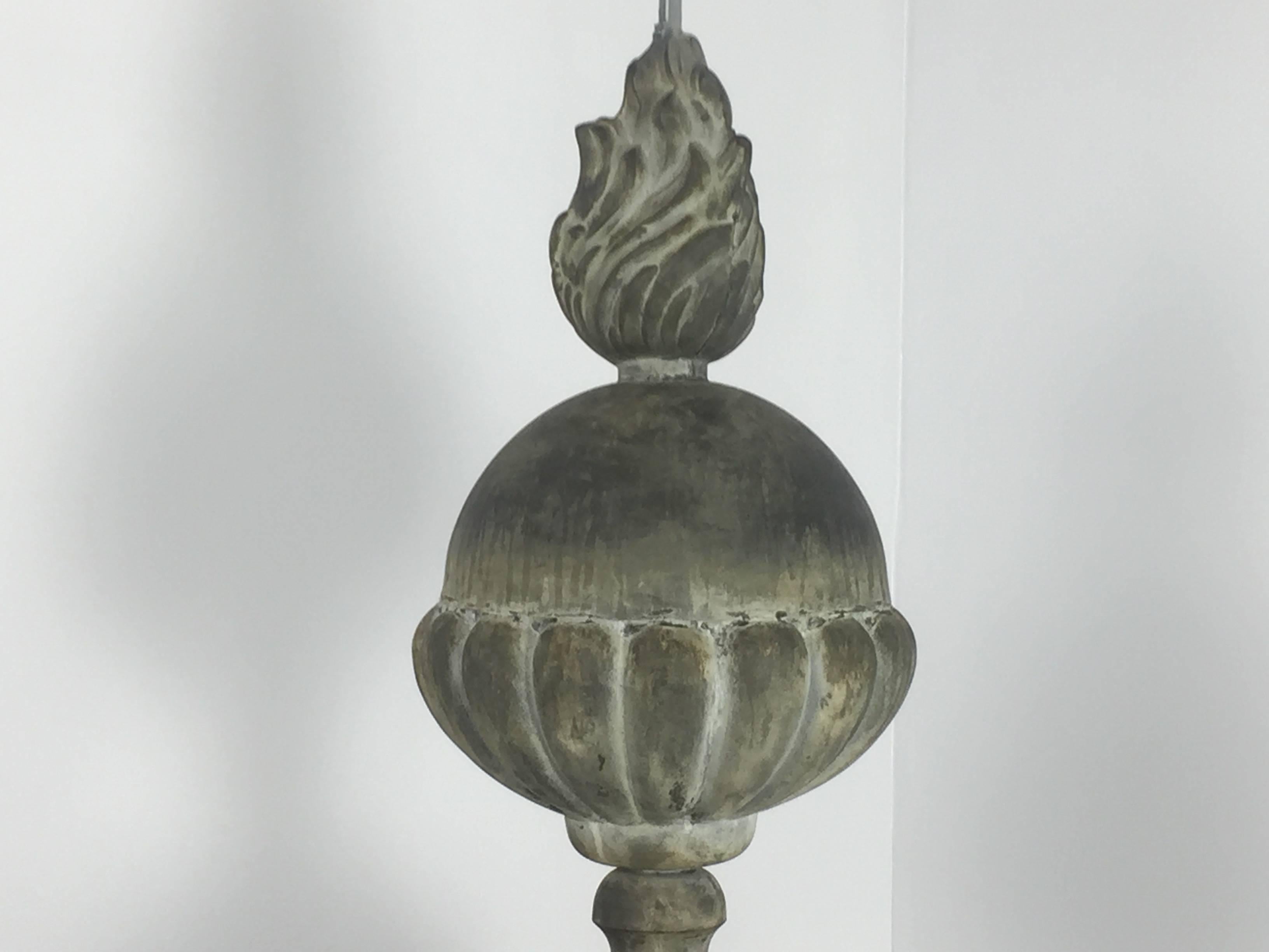 Neoclassical Architectural Zinc Table Lamps of a Substantial Size in the Style of Parzinger