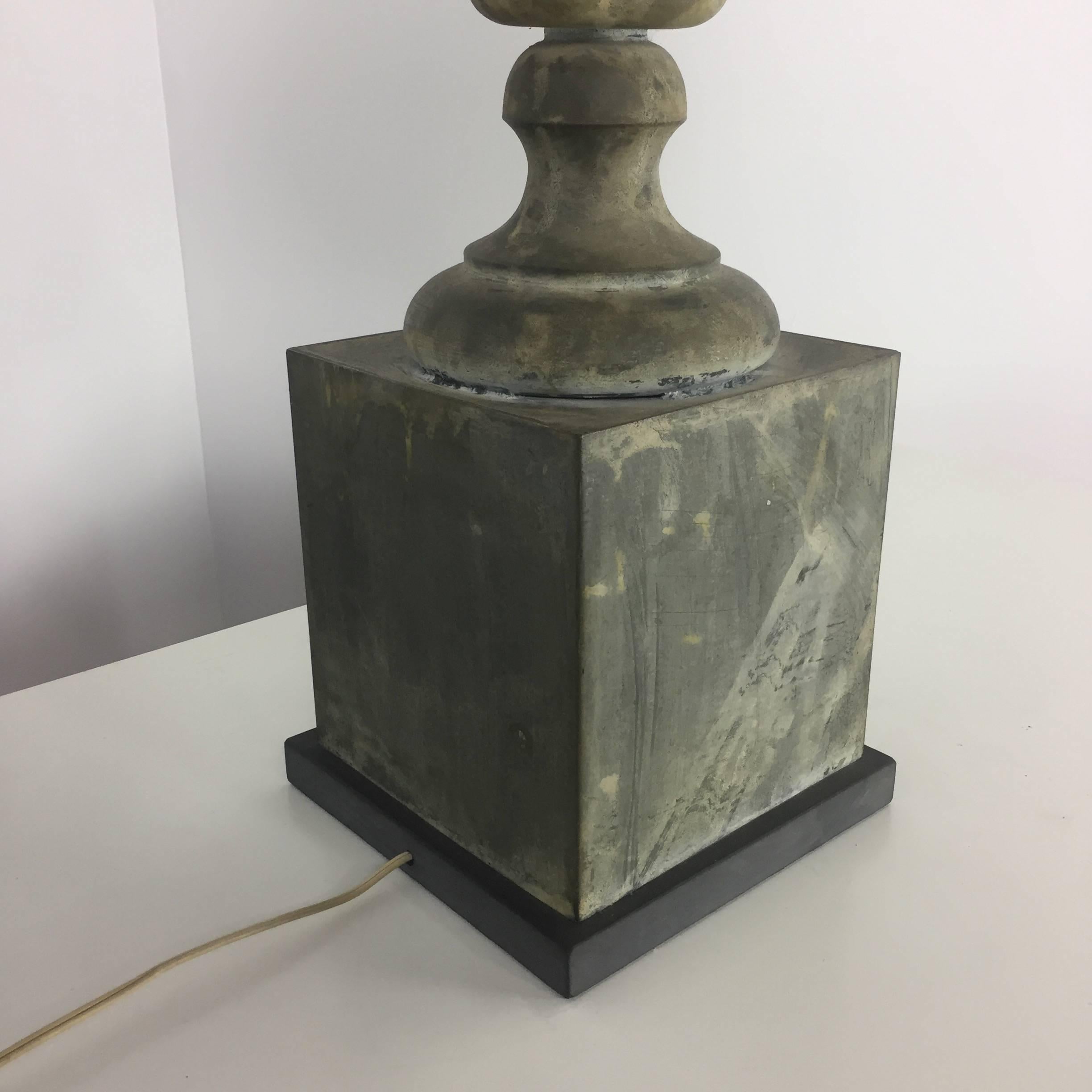 20th Century Architectural Zinc Table Lamps of a Substantial Size in the Style of Parzinger