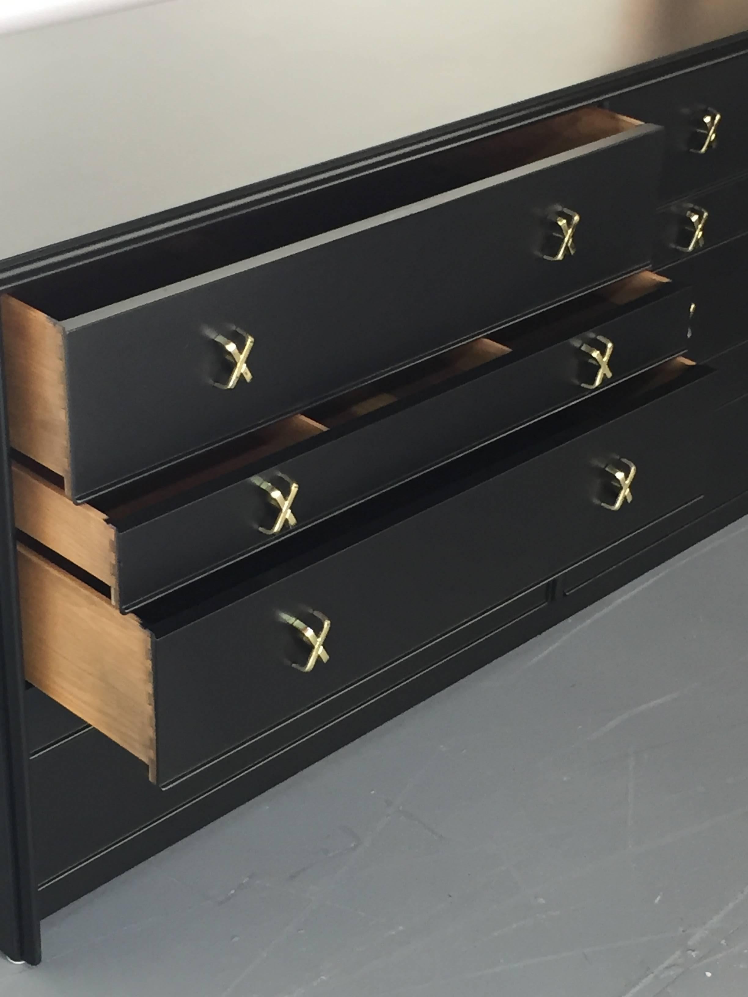 Mid-Century Modern Paul Frankl Ten-Drawer Ebonized Dresser Mid Century