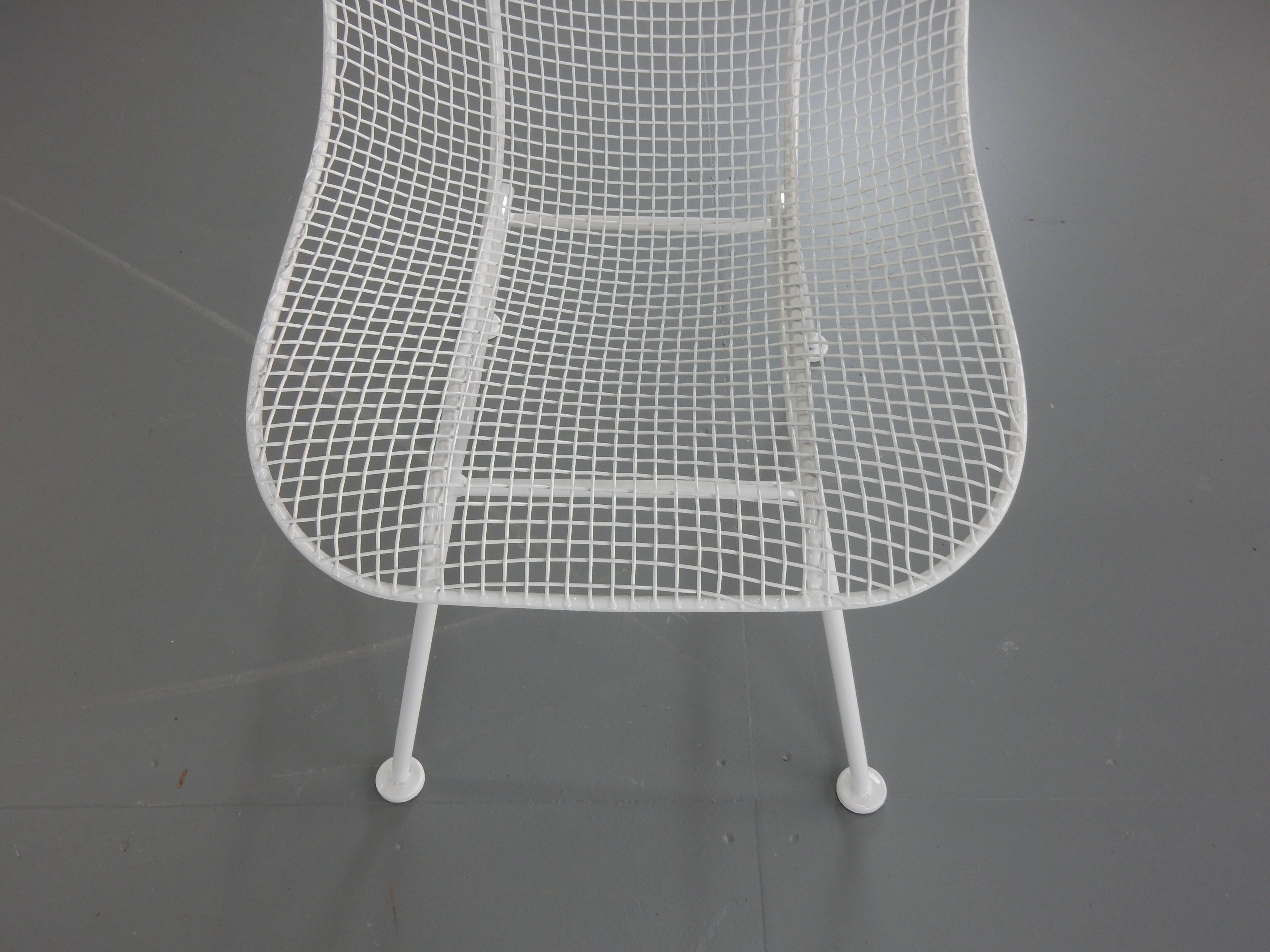 Woodard White Patio Side Chairs, Set of Four Mid Century Bertoia Herman Miller  In Excellent Condition In Philadelphia, PA