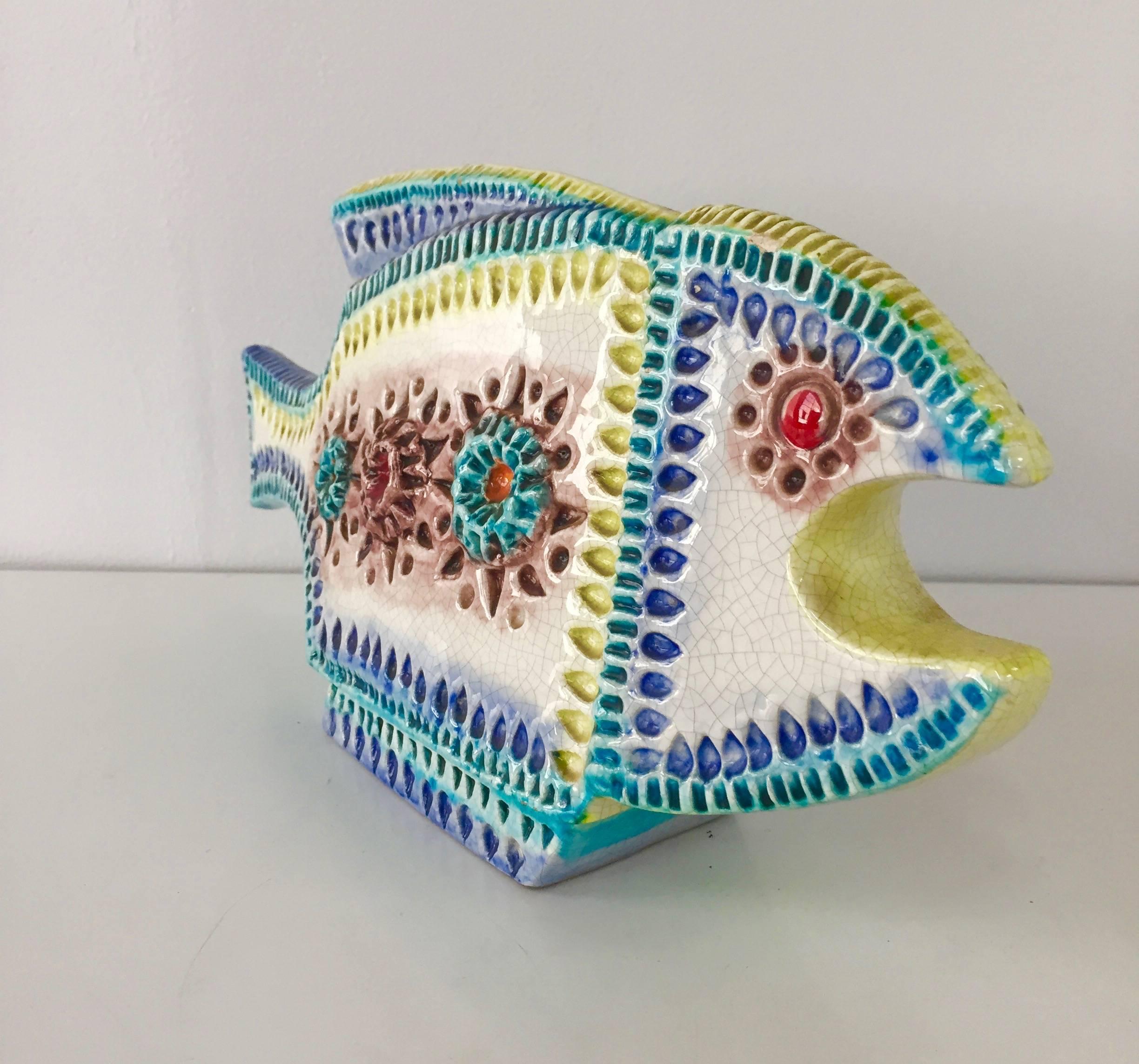 Ceramic Bitossi Fish by Aldo Londi 12 Inches Long