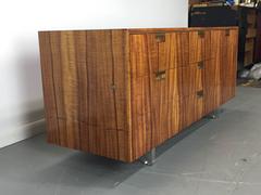 Vladimir Kagan Console in Koa Wood with Lucite Legs USA, circa 1970 Mid Century