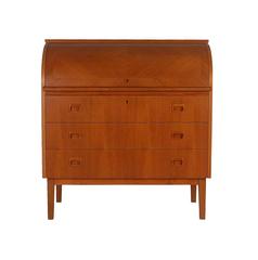 Mid Century Danish Modern Roll Top Desk, Dresser or Cabinet in Teak