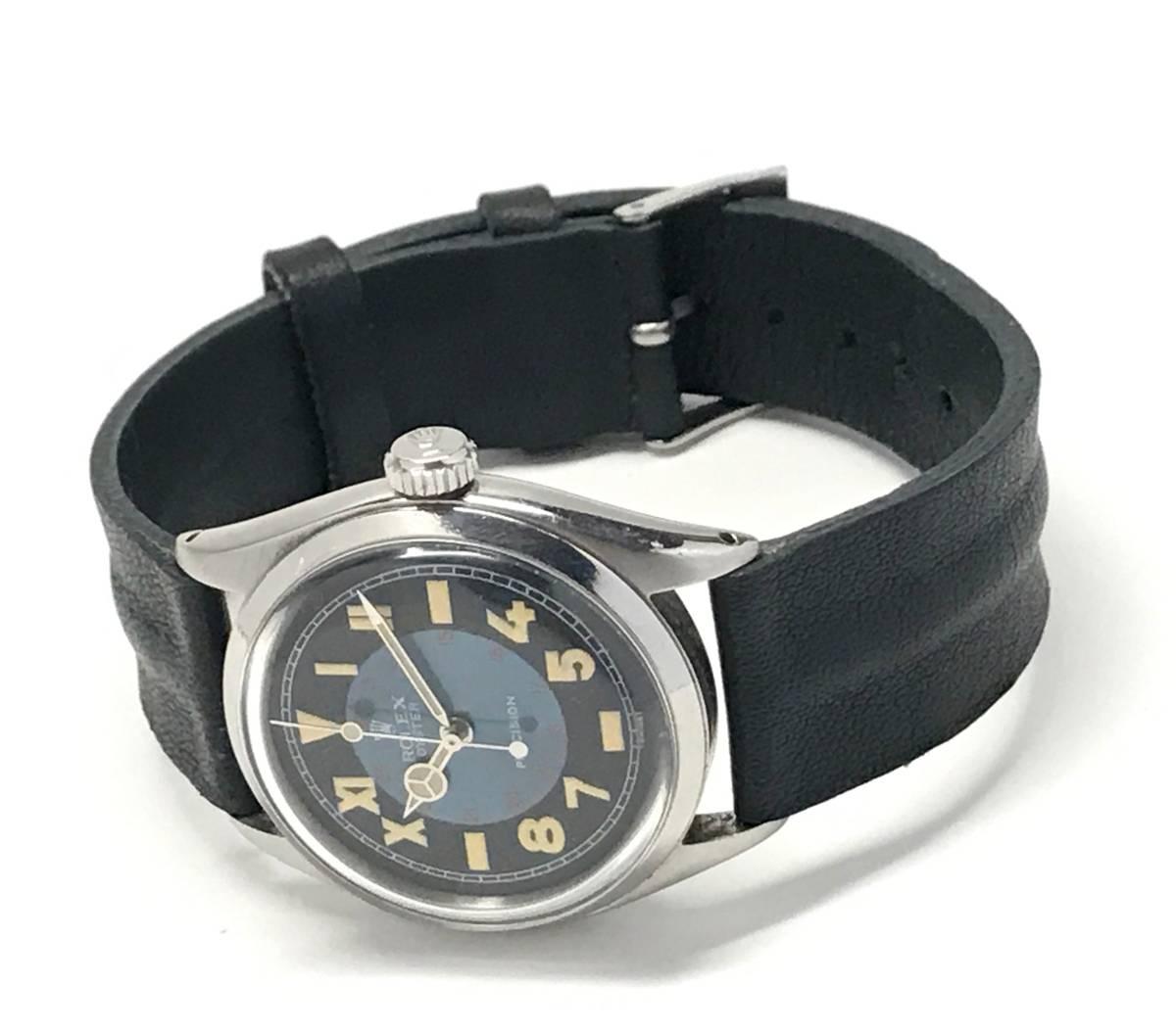 Mid-20th Century Vintage Oyster Unisex Rolex Wristwatch with California Military Dial