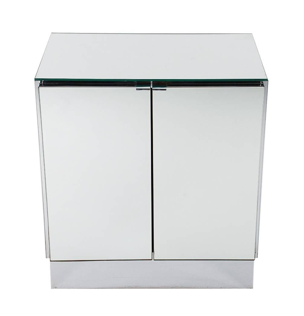 Late 20th Century Hollywood Regency Mirrored Cabinets, End Tables or Nightstands by Ello