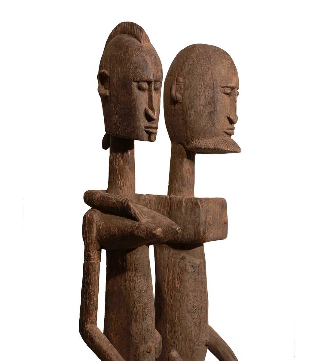 Tribal Seated Couple of Ancestors, Dogon People, Mali For Sale