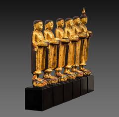 Burmese Gilt Wood Medicine Buddhas, 20th Century