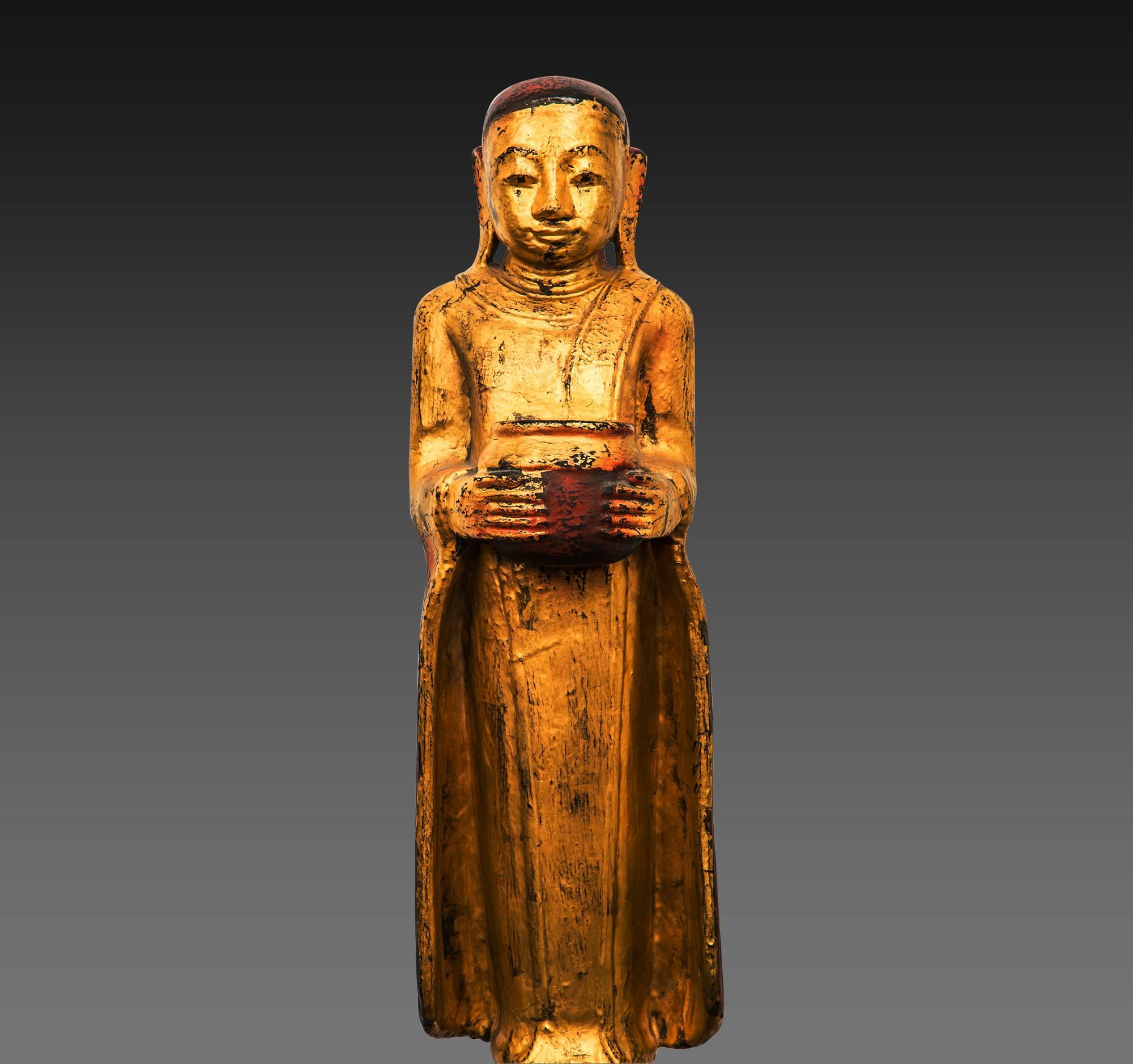 Burmese Gilt Wood Medicine Buddhas, 20th Century For Sale 2
